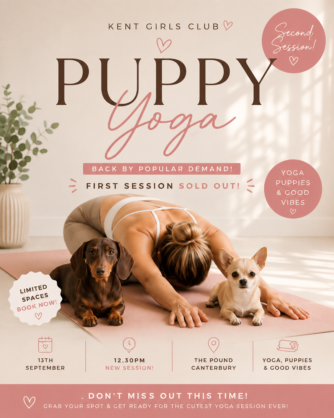 🐶💗 BACK BY POPULAR DEMAND… PUPPY YOGA IS BACK!! 💗🐶